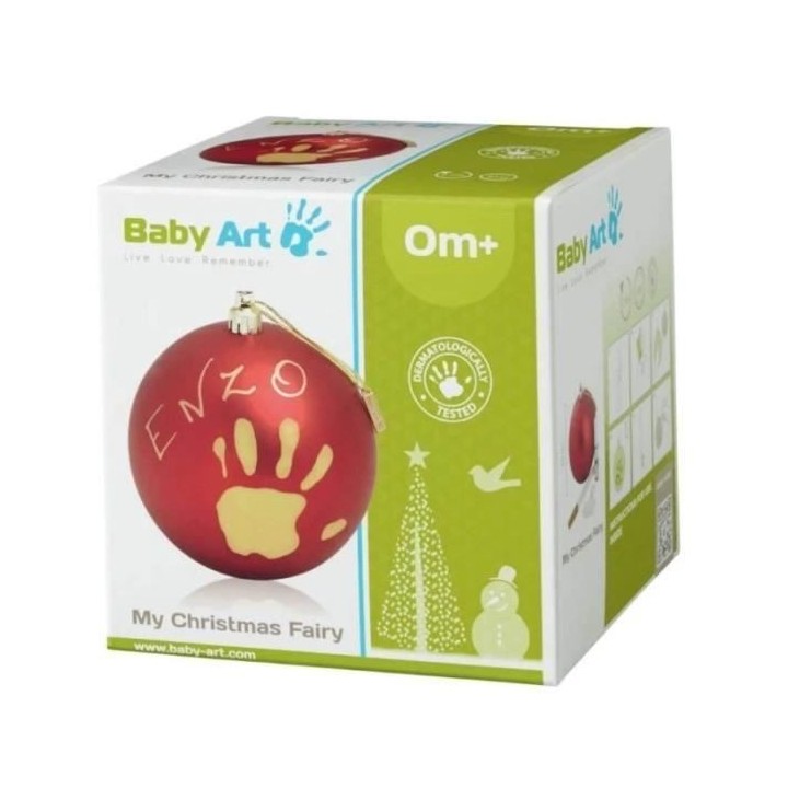 Baby Art My Christmas Fairy : Boule de Noël personnalisée avec empre