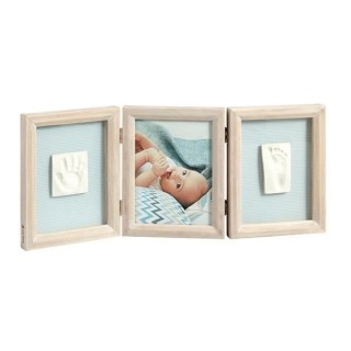 Baby Art My Baby Touch - Cadre Photo Bois Double Empreinte Bébé : Ki
