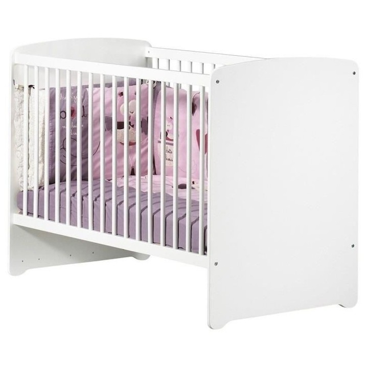 Chambre bébé trio Basic coeur: lit 120x60, commode a langer et armoi