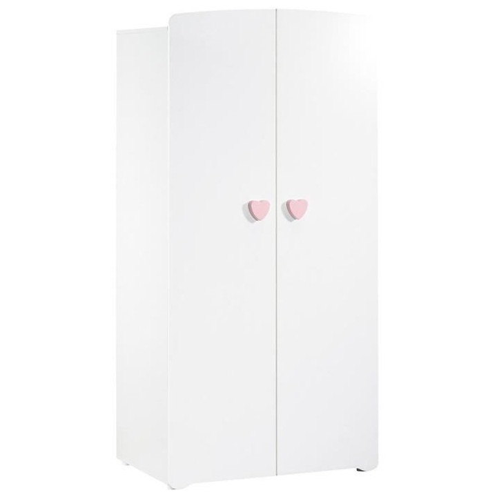 Chambre bébé trio Basic coeur: lit 120x60, commode a langer et armoi