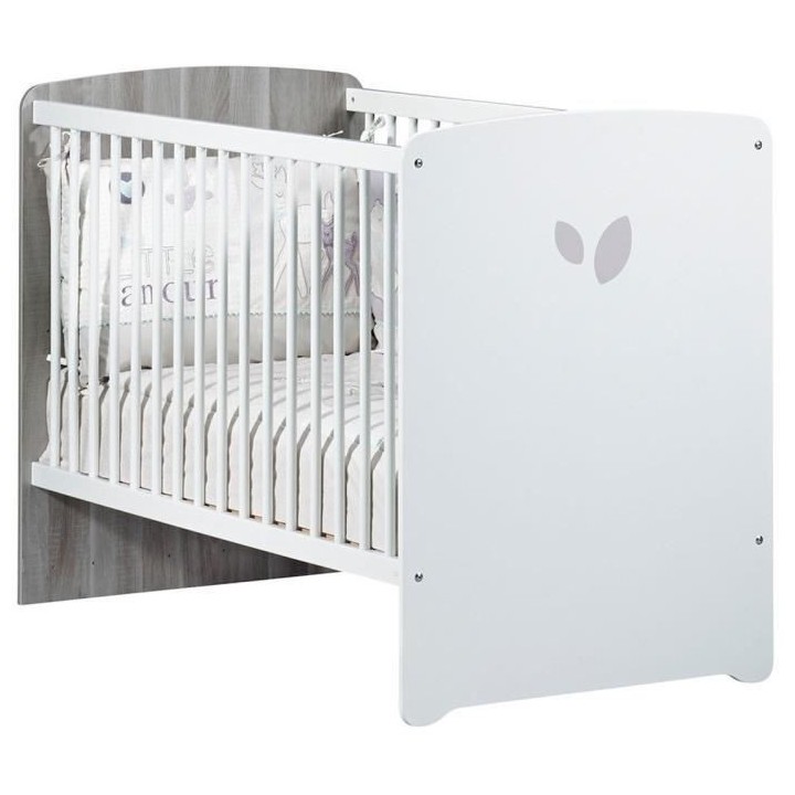 Chambre bébé duo Leaf: lit 120x60, commode a langer - Babyprice - Bl
