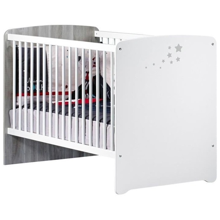 Chambre bébé trio Nao: lit 120x60, commode a langer et armoire - Bab