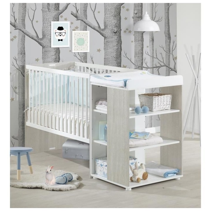 Lit bébé Combiné Evolutif BABYPRICE SITTA - Couchage 60 x 120 cm -