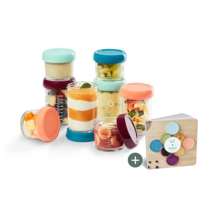 Babymoov Babybols en verre - Multiset - Pots de conservation hermétiq