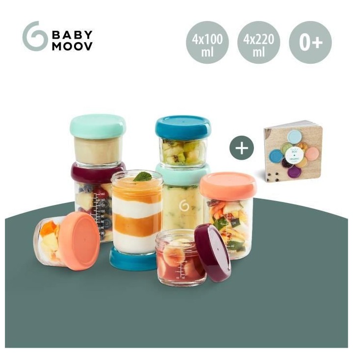 Babymoov Babybols en verre - Multiset - Pots de conservation hermétiq