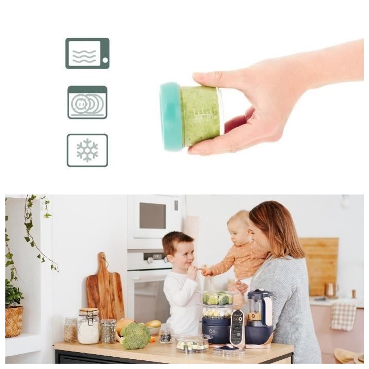 Babymoov Babybols en verre - Multiset - Pots de conservation hermétiq