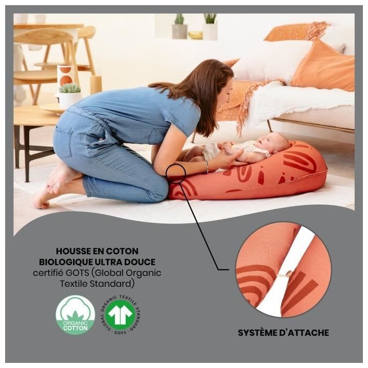 Babymoov B.LOVE Coussin de Maternité & Allaitement avec Remplissage M