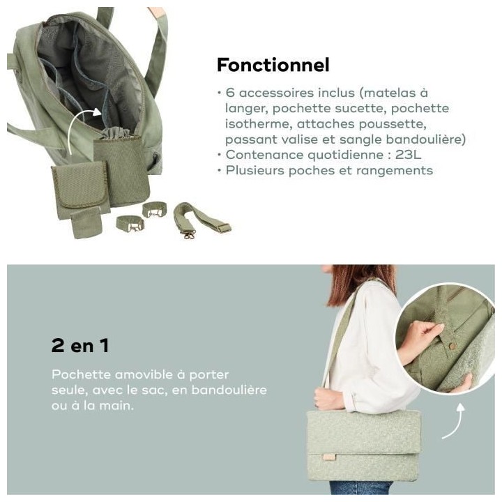 Babymoov Sac (a langer) Day to Day - Tendance et Fonctionnel, Capacit