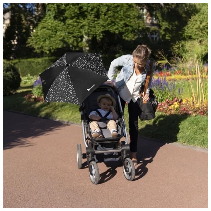 BADABULLE Ombrelle Universelle Noire Anti UV 50+ pour Poussette