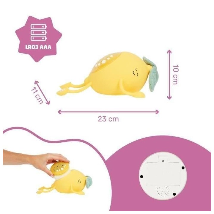 Veilleuse projection immersive BADABULLE - Modele : BASILE, avec musiq