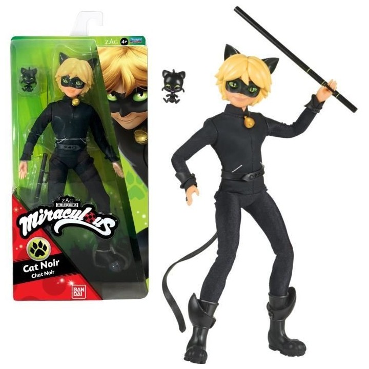 Miraculous - Poupée mannequin 26 cm Chat Noir - BANDAI