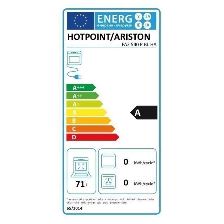 Four électrique encastrable Pyrolyse Chaleur tournante HOTPOINT FA2 5