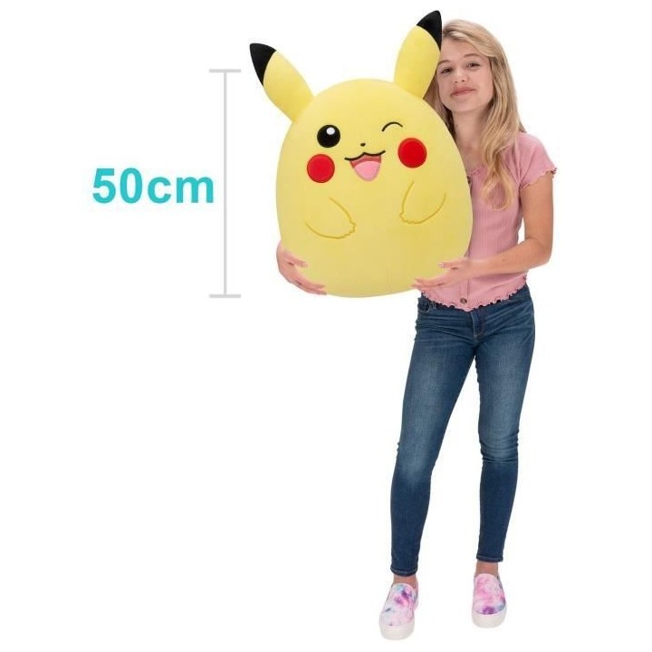 Peluche - BANDAI - Pokémon - Squishmallows 50 cm - Pikachu - Grande p