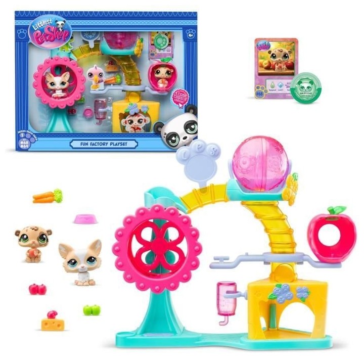BANDAI - Littlest Pet Shop - Coffret Fun Factory - Ensemble de jeu ave