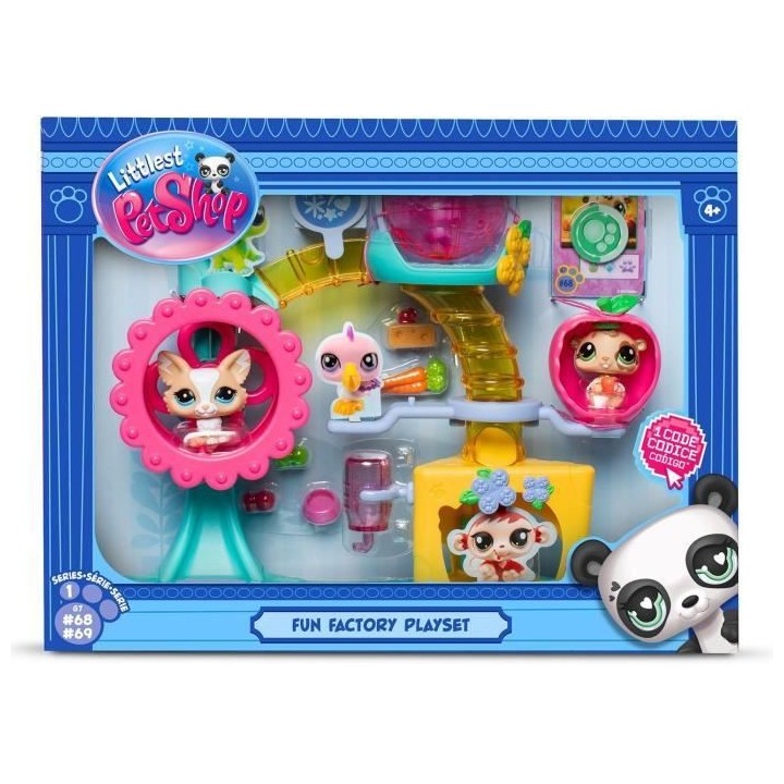 BANDAI - Littlest Pet Shop - Coffret Fun Factory - Ensemble de jeu ave