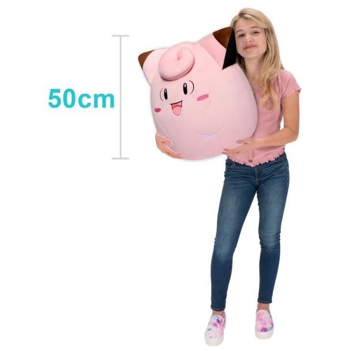 Peluche - BANDAI - Pokémon - Squishmallows 50 cm - Mélofée (Clefair