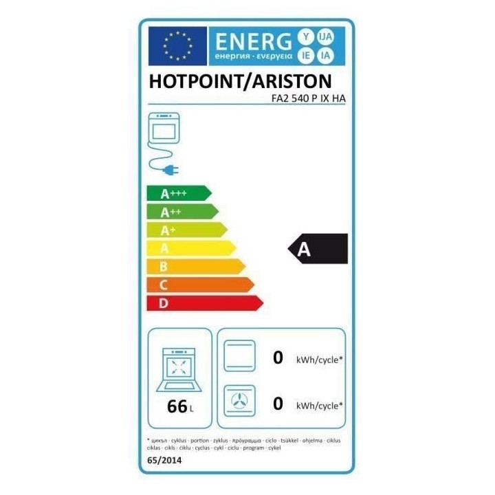 Four électrique encastrable Pyrolyse Chaleur tournante HOTPOINT FA2 5
