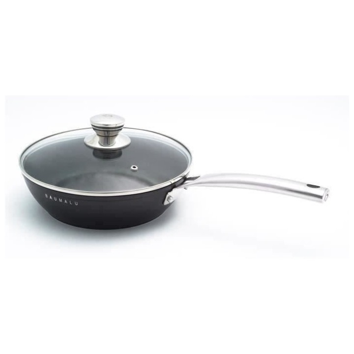 Sauteuse 24 cm + couvercle en verre BLACK EDITION