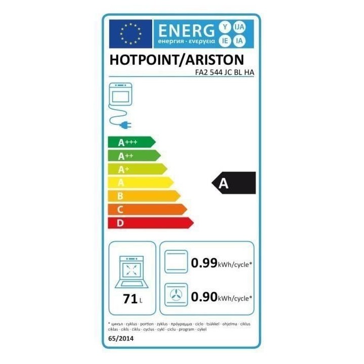 Four électrique encastrable Catalyse HOTPOINT FA2 544 JC BL HA - Noir