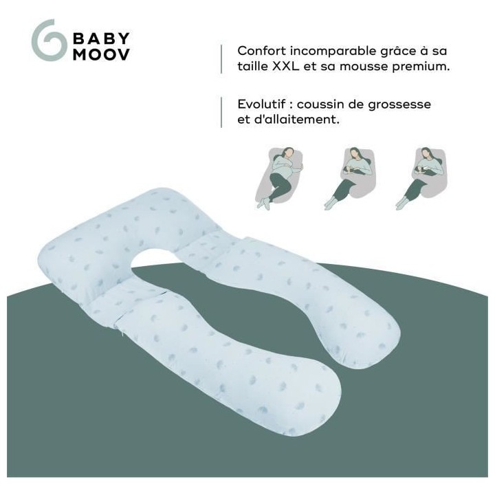 Coussin de grossesse et d'allaitement BABYMOOV en Coton Bio B.LOVE XXL