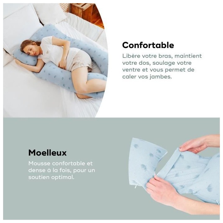 Coussin de grossesse et d'allaitement BABYMOOV en Coton Bio B.LOVE XXL