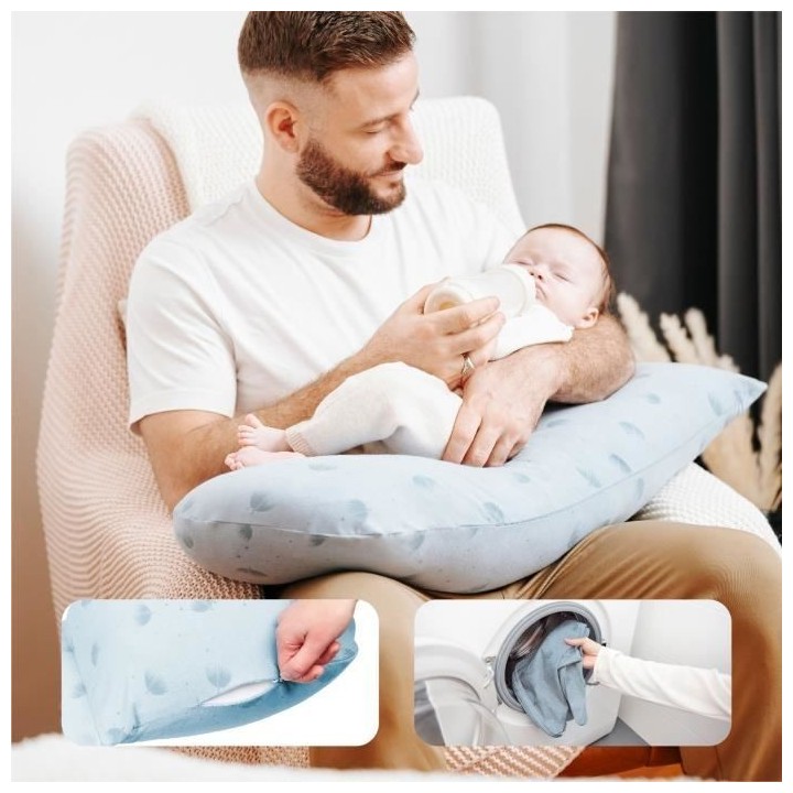 Coussin de grossesse et d'allaitement BABYMOOV en Coton Bio B.LOVE XXL