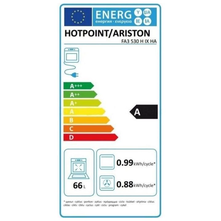 Four - Nettoyage hydrolyse - Chaleur tournante - Multifonction - Class