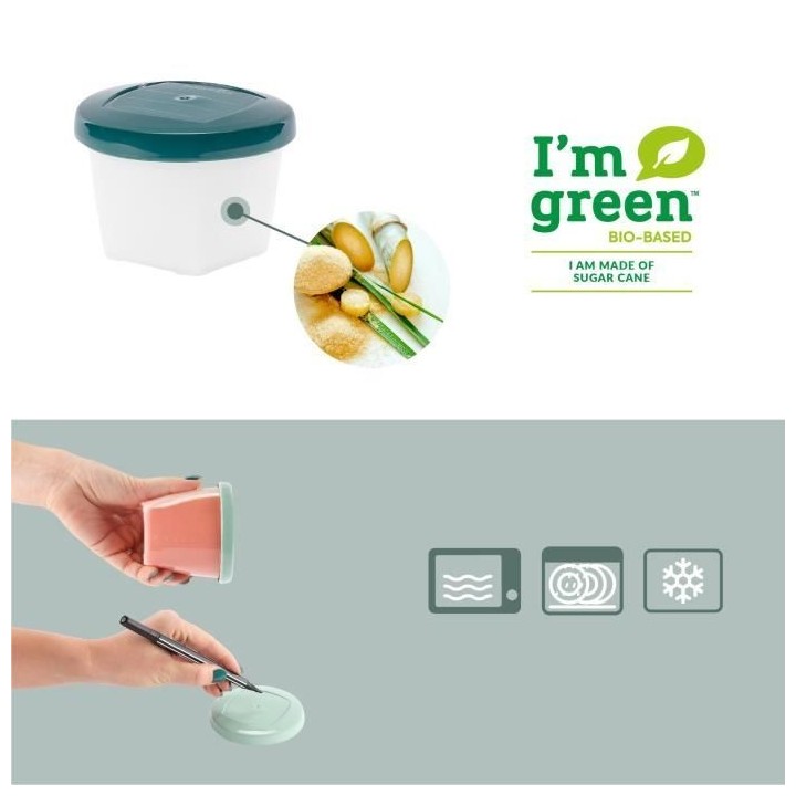 Babymoov Pots de conservation Babybols Biosourcés - Lot de 6x180ml