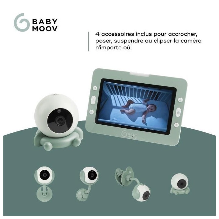 BABYMOOV Babyphone vidéo YOO Go+ - Batterie rechargeable - 4 accessoi