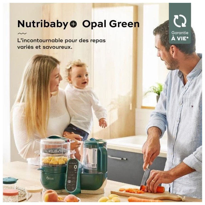 Babymoov Nutribaby+ - Robot Multifonctions 6 en 1 - Cuiseur-vapeur/Mix
