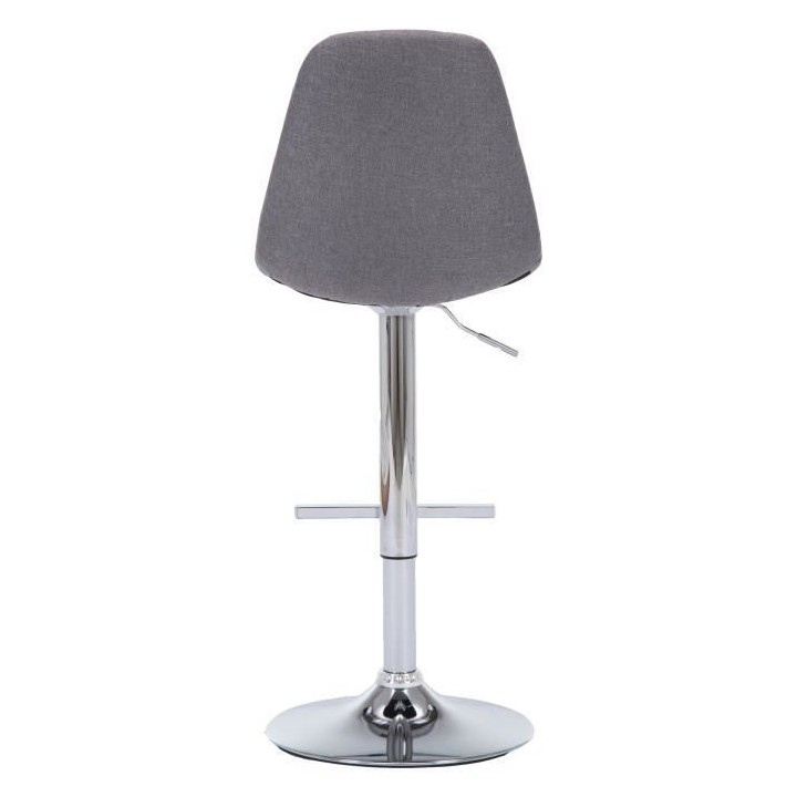 OSKAR Lot de 2 tabourets de bar réglables - Tissu gris - L 42 x P 49