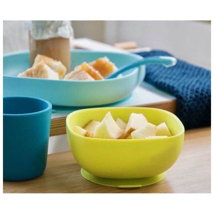 Béaba Coffret Repas Silicone 4 pieces Bleu