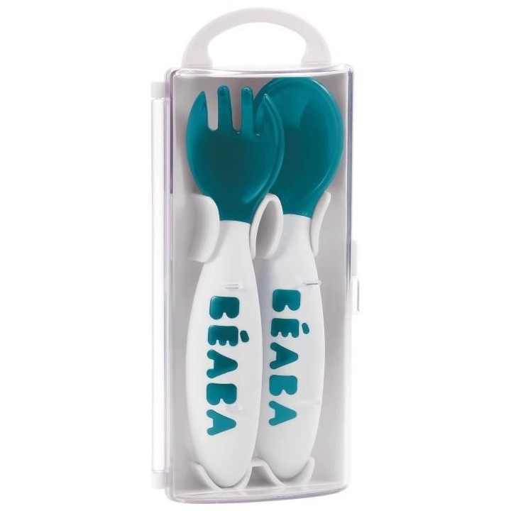 Set de 2 couverts ergonomiques 2eme âge - BEABA - Windy Blue - Cuille