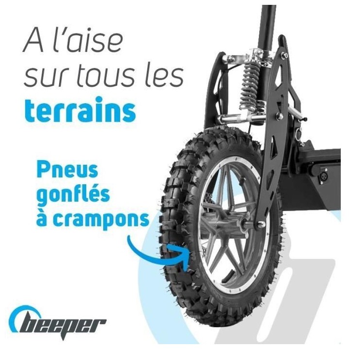 Trottinette Electrique Cross FX1600- BEEPER - Roues 14 - 1600W - Noir