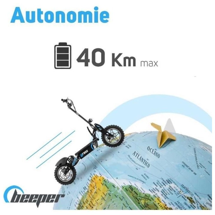 Trottinette Electrique Cross FX1600-S - BEEPER - 14 - 1600W - Noir