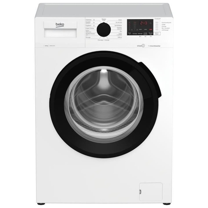 Lave-linge hublot BEKO WTE10422XBW - 10 kg - Induction - L60cm - 1400