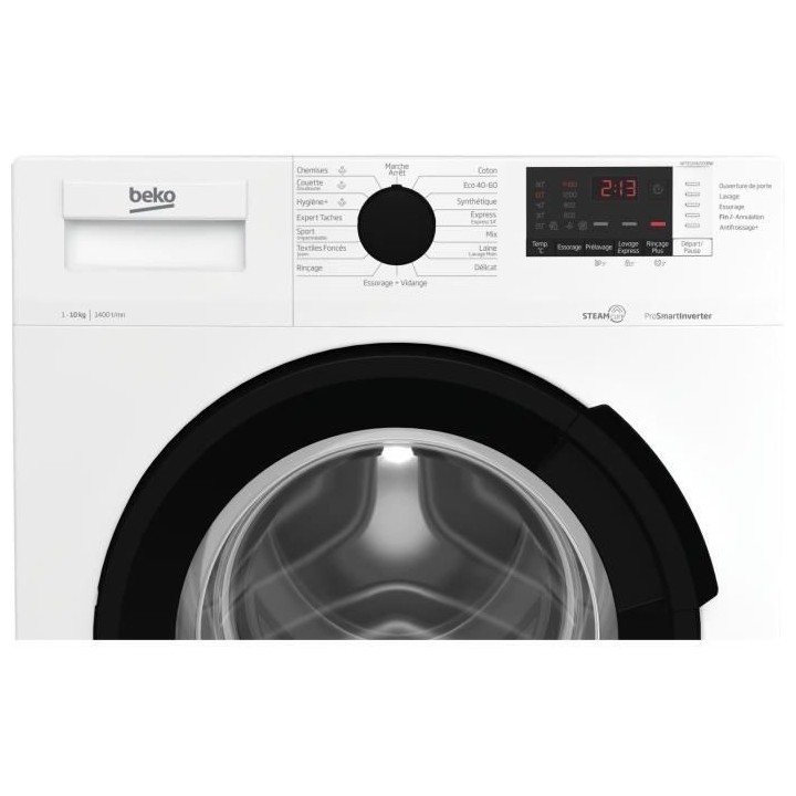 Lave-linge hublot BEKO WTE10422XBW - 10 kg - Induction - L60cm - 1400