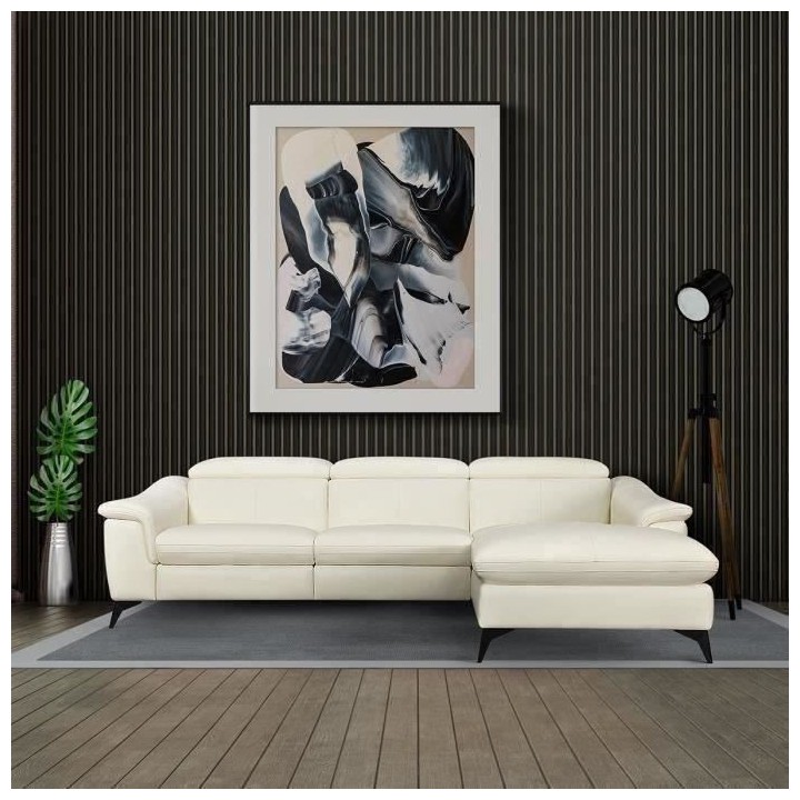Canapé d'angle droit relax électrique - 4 places - HOUSTON - Cuir de