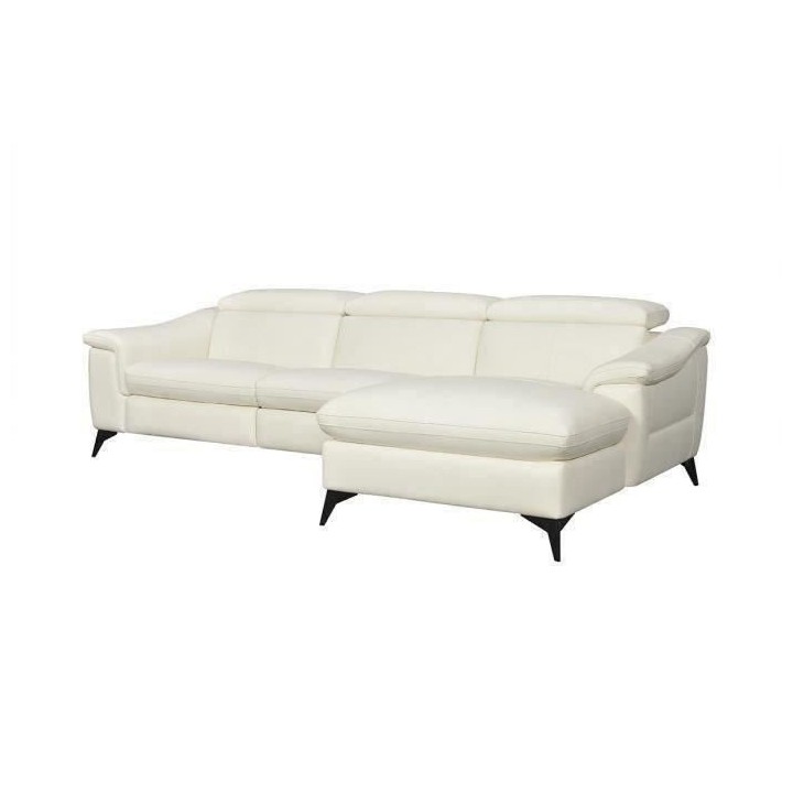 Canapé d'angle droit relax électrique - 4 places - HOUSTON - Cuir de
