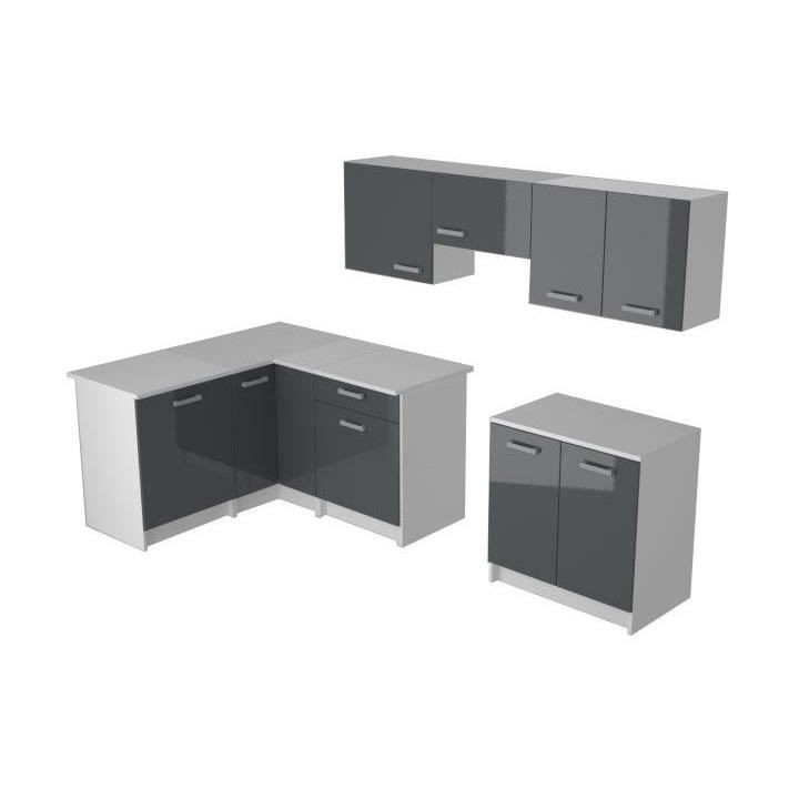 START Cuisine complete d'angle - Mélaminé blanc - Façade polymere g