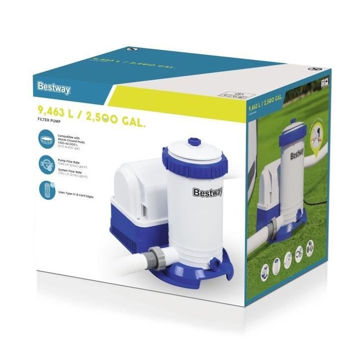 BESTWAY - Pompe a filtration - Filtre a cartouche 9 463 L/h - Cartouch