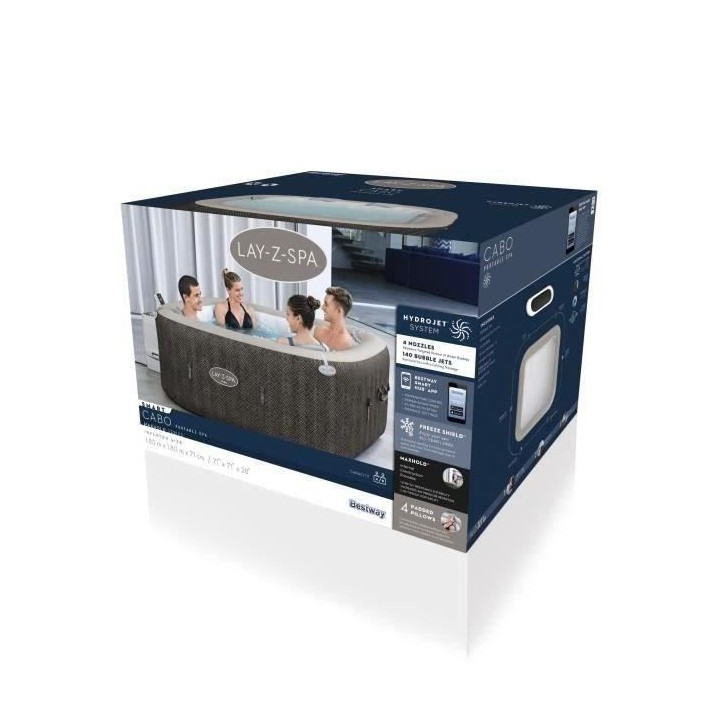 BESTWAY - Spa gonflable Lay-Z-Spa Cabo Smart Hydrojet, 4 / 6 places, d