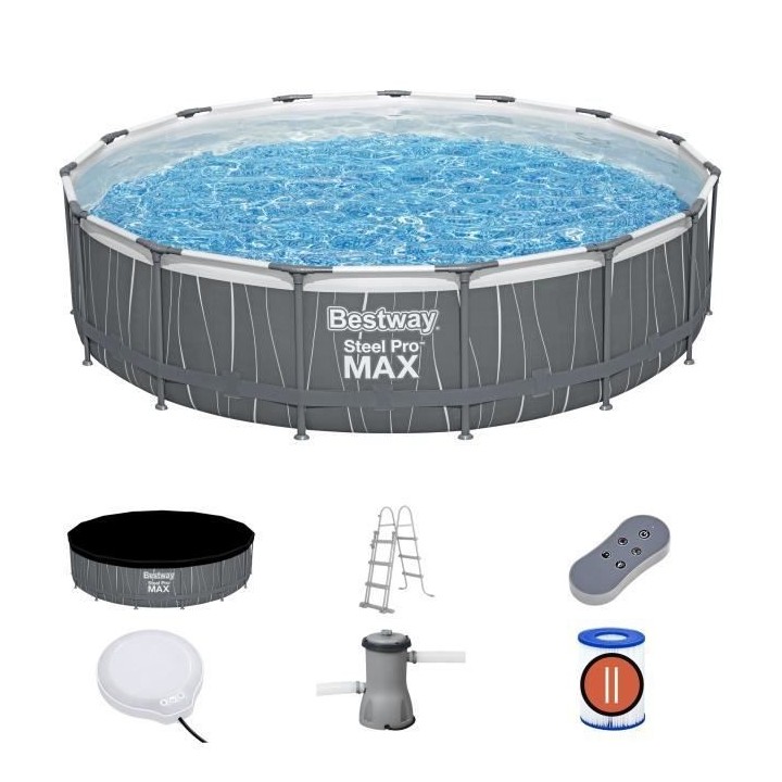Kit Piscine hors sol tubulaire BESTWAY Steel Pro Max™ 457 x 107 cm -