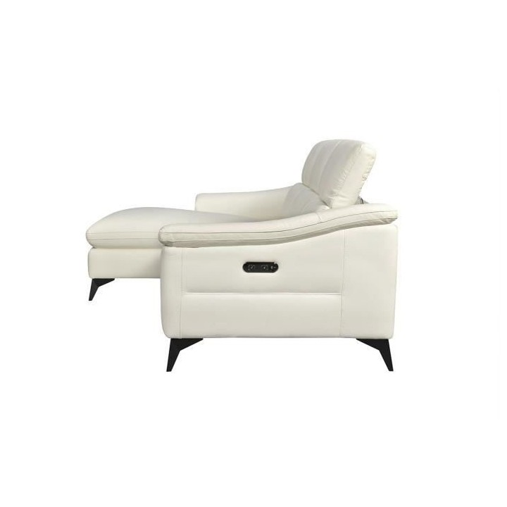 Canapé d'angle gauche relax électrique - 4 places - HOUSTON - Cuir d