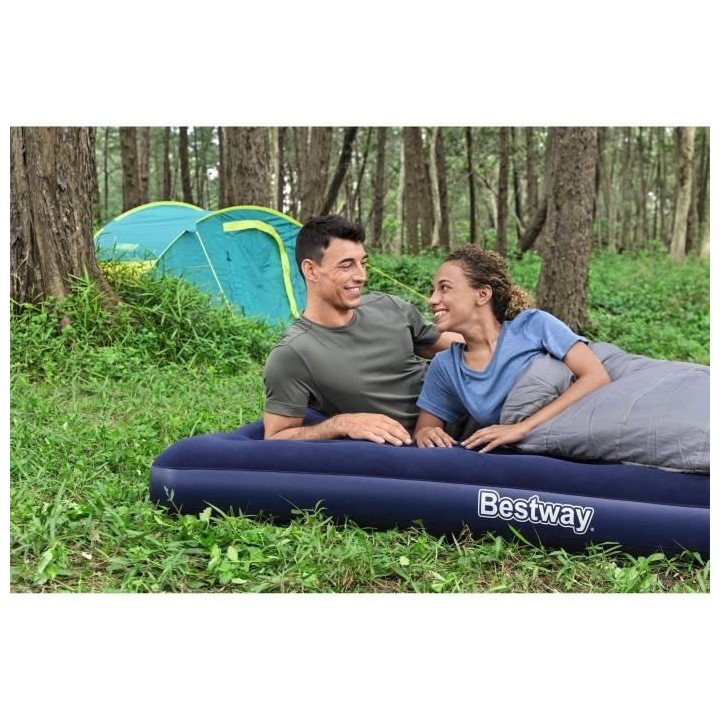 Matelas gonflable camping - BESTWAY - 2 places - 191x137x22 cm avec po
