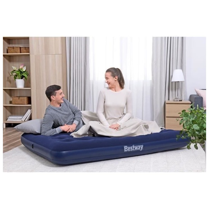 Matelas gonflable camping - BESTWAY - 2 places - 191x137x22 cm avec po