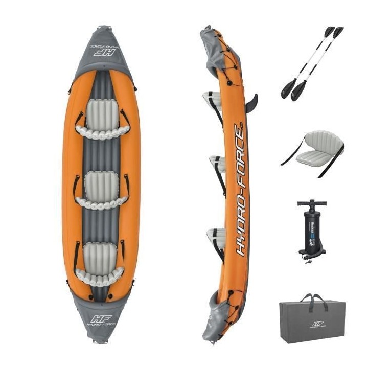 Kayak gonflable - BESTWAY - Rapide X3 Hydro-Force - 381x100cm - 3 plac