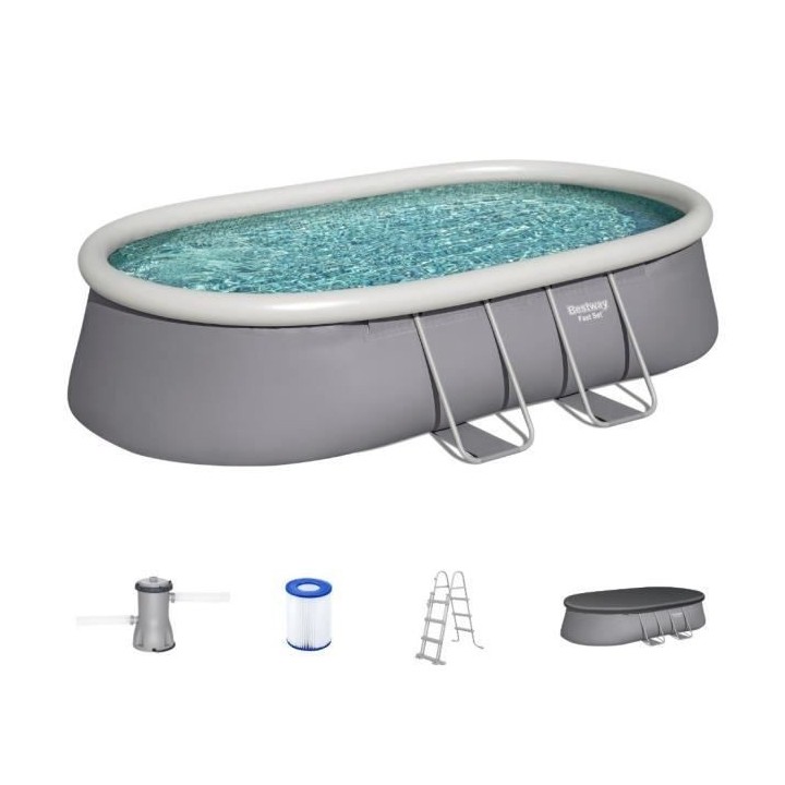 Kit Piscine hors sol autoportante BESTWAY - Fast Set - 488 x 305 x 107