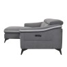 Canapé d'angle gauche 4 places HOUSTON -Tissu Gris- -1 place relax électrique - L 268 x P 103 x H x 76 cm