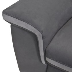 Canapé d'angle gauche 4 places HOUSTON -Tissu Gris- -1 place relax électrique - L 268 x P 103 x H x 76 cm